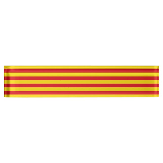 Patriotic desk nameplate with Flag of Catalonia (Front)