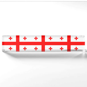 Patriotic desk nameplate with Flag of Georgia