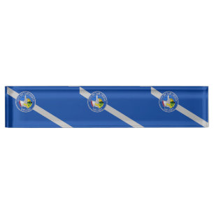 Patriotic desk nameplate with Flag of Las Vegas