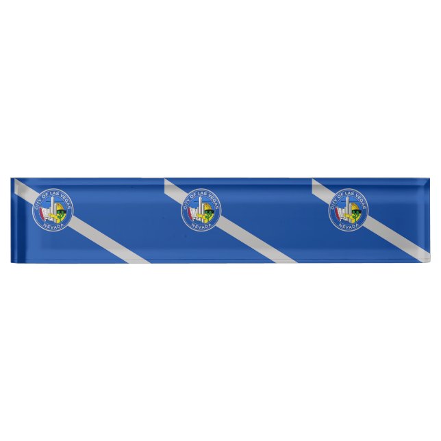 Patriotic desk nameplate with Flag of Las Vegas (Front)