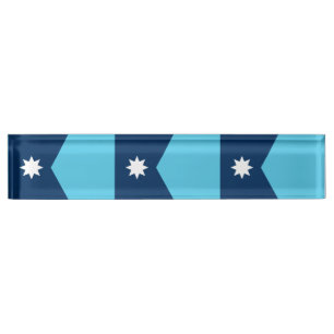 Patriotic desk nameplate with Flag of Minnesota