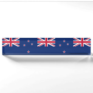 Patriotic desk nameplate with Flag of New Zealand