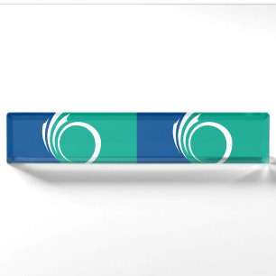 Patriotic desk nameplate with Flag of Ottawa