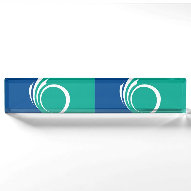 Patriotic desk nameplate with Flag of Ottawa (Front)