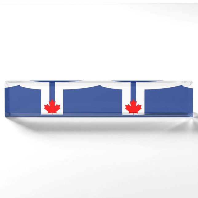 Patriotic desk nameplate with Flag of Toronto (Front)
