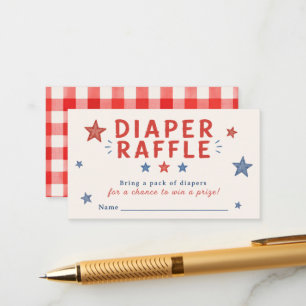 Patriotic Diaper Raffle Tickets Enclosure Card