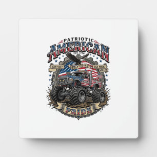 Patriotic Diesel Beast Freedom Monster Truck Heavy Plaque