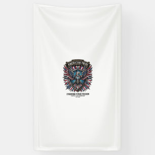 Patriotic Digital Flag Guardian Cyberpunk Future F Banner