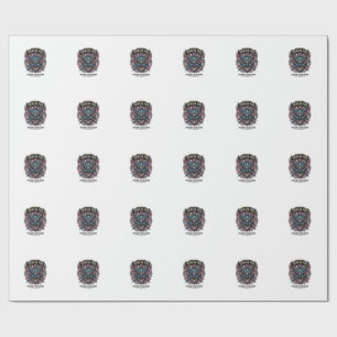 Patriotic Digital Flag Guardian Cyberpunk Future F Wrapping Paper