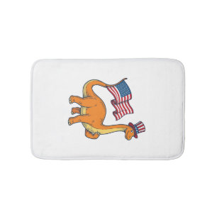 Patriotic Dinosaur Flag Vintage Engraving Shirt_1 Bath Mat