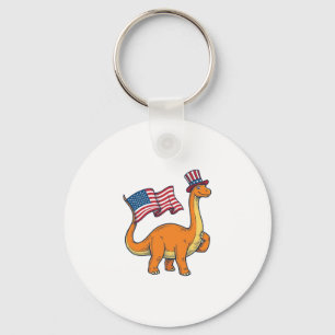 Patriotic Dinosaur Flag Vintage Engraving Shirt_1 Keychain
