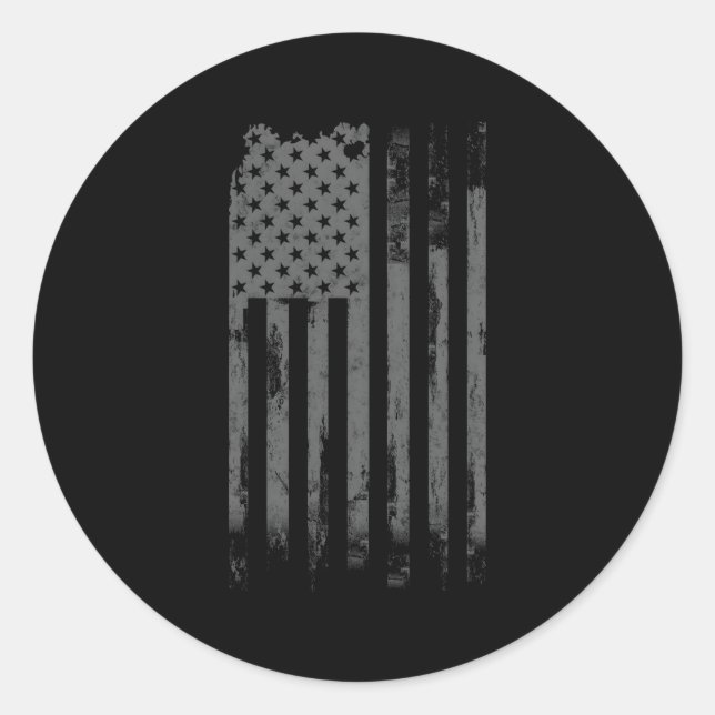 Patriotic Distressed America Usa Flag Classic Round Sticker (Front)