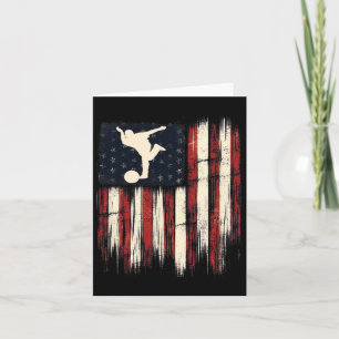 Patriotic Distressed Flag Gift For Men Kids Bowlin Card