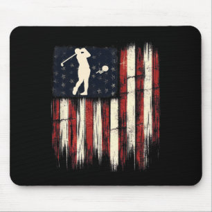 Patriotic Distressed Flag Gift For Men Kids Golf Mouse Pad