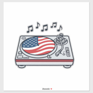 Patriotic DJ Turntable Music Vintage Shirt Design_