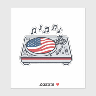 Patriotic DJ Turntable Music Vintage Shirt Design_
