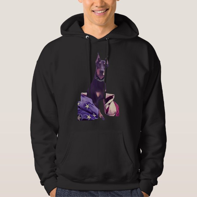 Patriotic Doberman  517 Hoodie (Front)