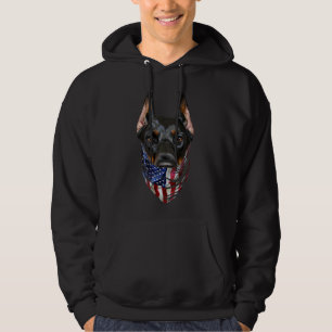 Patriotic Doberman In Usa America Hoodie