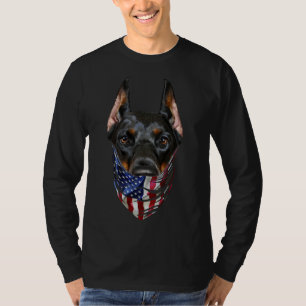 Patriotic Doberman In Usa America T-Shirt