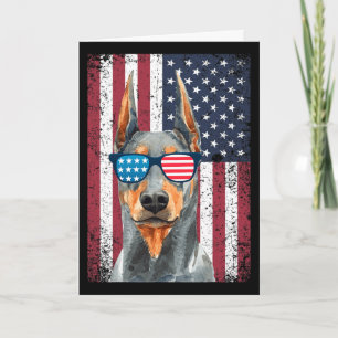 Patriotic Doberman Pinscher 4th Of July Usa Americ Card
