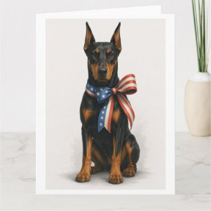 Patriotic Doberman Pinscher Card