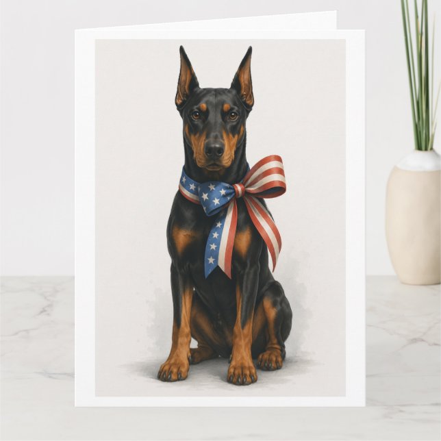Patriotic Doberman Pinscher Card (Front)