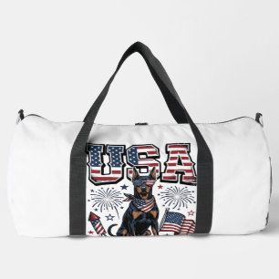 Patriotic Doberman USA Vintage Engraving Shirt Des Duffle Bag