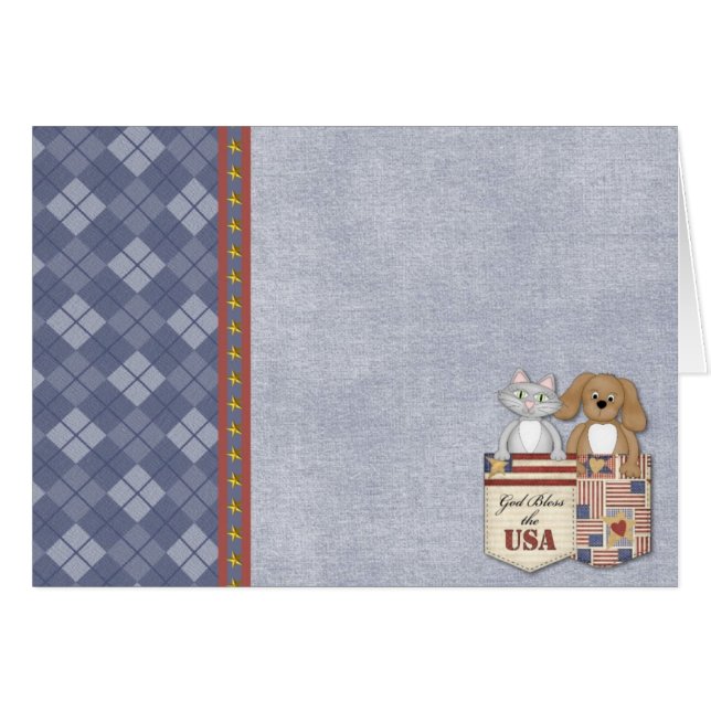 Patriotic Dog and Cat (Front Horizontal)