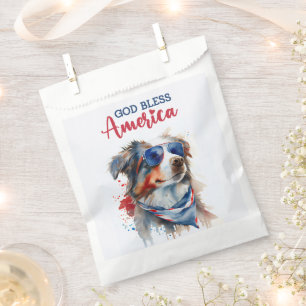 Patriotic Dog-Australian Shepherd Favour Bag