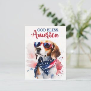 Patriotic Dog-Beagle 4th of July Card