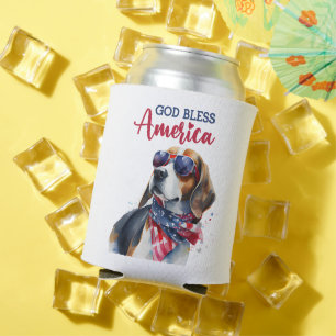 Patriotic Dog-Beagle Can Cooler