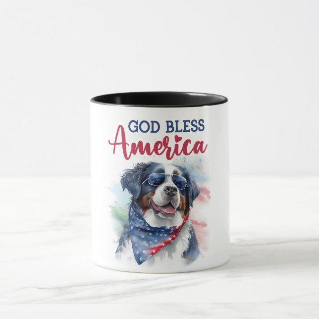 Patriotic Dog-Bernese Mug (Center)