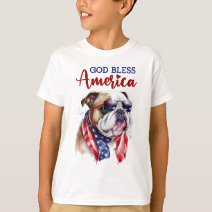 Patriotic Dog-Bulldog T-Shirt