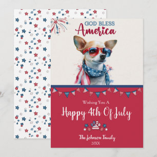 Patriotic Dog- Chihuahua 4th of July Card
