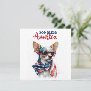 Patriotic Dog-Chihuahua 4th of July Card