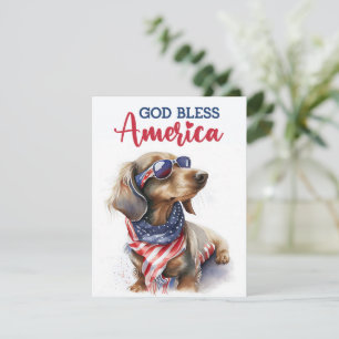 Patriotic Dog-Dachshund 4th of July Card