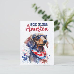 Patriotic Dog-Dachshund 4th of July Card