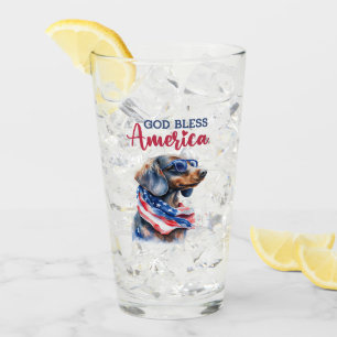 Patriotic Dog-Dachshund Glass