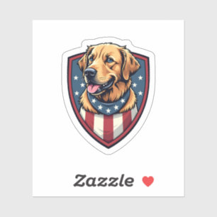 Patriotic Dog Dad Golden Retriever Engraving Shirt