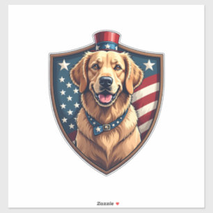 Patriotic Dog Dad Golden Retriever Engraving Shirt