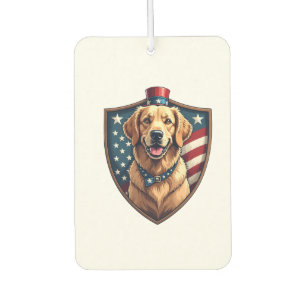 Patriotic Dog Dad Golden Retriever Engraving Shirt Air Freshener