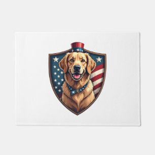 Patriotic Dog Dad Golden Retriever Engraving Shirt Doormat