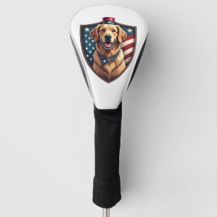 Patriotic Dog Dad Golden Retriever Engraving Shirt Golf Head Cover