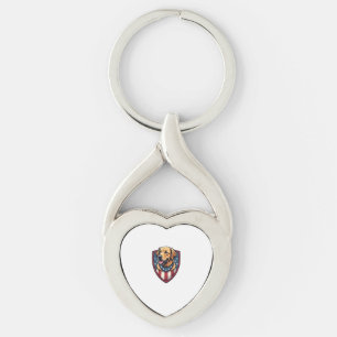 Patriotic Dog Dad Golden Retriever Engraving Shirt Keychain