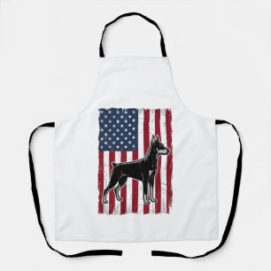 Patriotic Dog Flag Vintage Vector Shirt Design_1 Apron