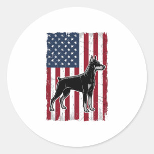 Patriotic Dog Flag Vintage Vector Shirt Design_1 Classic Round Sticker