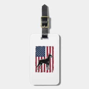 Patriotic Dog Flag Vintage Vector Shirt Design_1 Luggage Tag