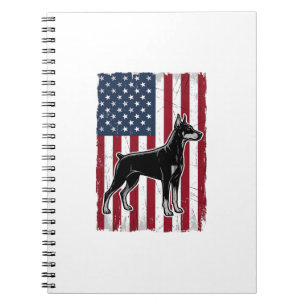 Patriotic Dog Flag Vintage Vector Shirt Design_1 Notebook