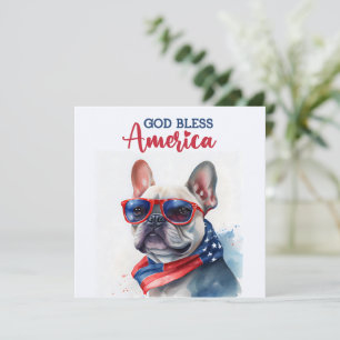 Patriotic Dog- French Bulldog 4th of July Card