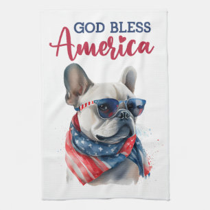 Patriotic Dog- French Bulldog Kitchen Towel